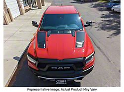 Hood Stripes; Matte Black (19-25 RAM 1500 Rebel)