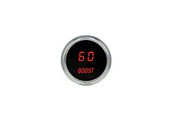 LED Analog Bargraph Boost Gauge with Chrome Bezel; 2-1/16-Inch; Red; 0-60 PSI (Universal; Some Adaptation May Be Required)