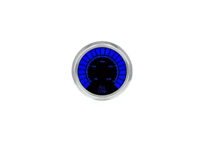 LED Analog Bargraph Oil Temperature Gauge; 2-1/16-Inch; Blue; 140-340 Degrees (Universal; Some Adaptation May Be Required)