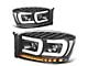 LED DRL Sequential Projector Headlights; Black Housing; Clear Lens (06-08 RAM 1500)