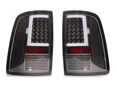 LED Tail Lights; Black Housing; Clear Lens (13-18 RAM 1500 w/ Factory LED Tail Lights)