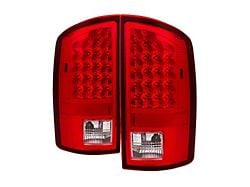 LED Tail Lights; Chrome Housing; Red Clear Lens (07-08 RAM 1500)