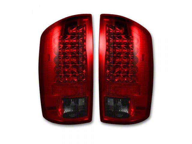 LED Tail Lights; Chrome Housing; Red Lens (07-08 RAM 1500)