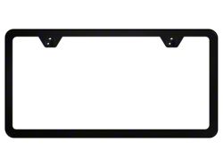 2-Hole Slimline License Plate Frame; Black Powder-Coated Stainless (Universal; Some Adaptation May Be Required)