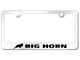 Big Horn Stainless Steel License Plate Frame; Laser Etched (Universal; Some Adaptation May Be Required)