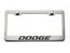 License Plate Frame with Dodge Logo; Red Carbon Fiber (Universal; Some Adaptation May Be Required)