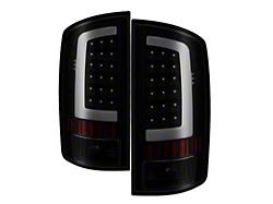 Light Bar LED Tail Lights; Black Housing; Smoked Lens (02-06 RAM 1500)