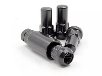 Locks with Key for Black XL Acorn Lug Nuts; 1/2-Inch x 20 (94-01 RAM 1500)