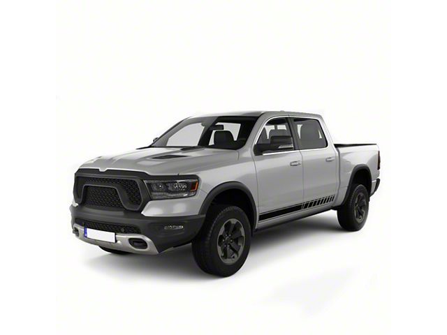 Lower Side Side Stripes; Matte Black (02-18 RAM 1500)