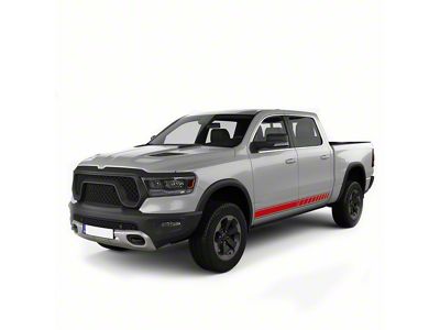 Lower Side Stripes; Red (02-18 RAM 1500)