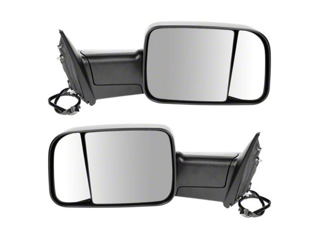 Manual Towing Mirrors; Textured Black (09-12 RAM 1500)