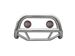 Max Bull Bar with 5.30-Inch Red Round Flood LED Lights; Stainless Steel (09-18 RAM 1500, Excluding Rebel)