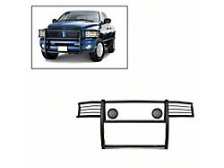 Modular Grille Guard with 5.30-Inch Black Round Flood LED Lights; Black (02-05 RAM 1500)