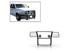 Modular Grille Guard with 5.30-Inch Black Round Flood LED Lights; Stainless Steel (09-18 RAM 1500, Excluding Rebel)