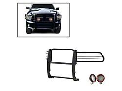 Modular Grille Guard with 5.30-Inch Red Round Flood LED Lights; Black (09-18 RAM 1500, Excluding Rebel)