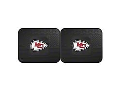 Molded Rear Floor Mats with Kansas City Chiefs Logo (Universal; Some Adaptation May Be Required)