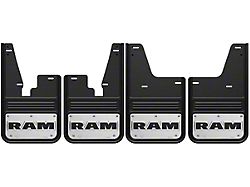 No-Drill Mud Flaps with RAM Text Logo; Front and Rear (09-18 RAM 1500 w/o OE Fender Flares)