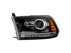 OE Style Headlight; Black Housing; Clear Lens; Driver Side (16-18 RAM 1500 w/ Factory Halogen Non-Projector Headlights)