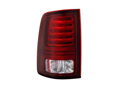 OE Style LED Tail Light; Chrome Housing; Dark Red Lens; Driver Side (13-18 RAM 1500 Sport)