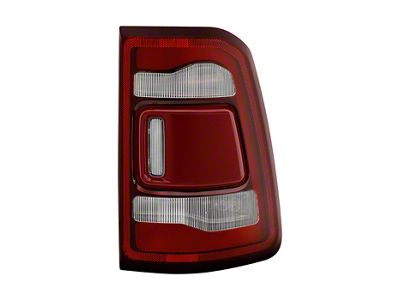 OE Style LED Tail Lights Chrome Housing; Red Clear Lens; Passenger Side (19-24 RAM 1500 Laramie, Limited, Longhorn w/o Factory Non-Blind Spot Tail Lights)