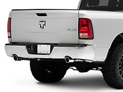 OEM Style Steel Rear Bumper; Not Pre-Drilled for Backup Sensors; Chrome (09-18 RAM 1500 w/ Factory Dual Exhaust)