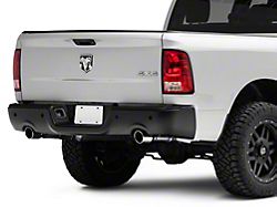 OEM Style Steel Rear Bumper; Pre-Drilled for Backup Sensors; Black (09-18 RAM 1500 w/ Factory Dual Exhaust)