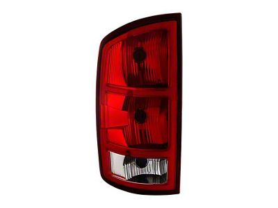 OEM Style Tail Light; Chrome Housing; Red Clear Lens; Driver Side (02-06 RAM 1500)