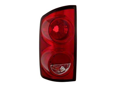 OEM Style Tail Light; Chrome Housing; Red Clear Lens; Driver Side (07-08 RAM 1500)