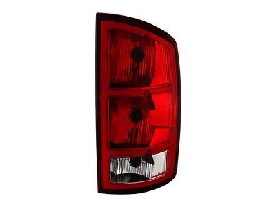 OEM Style Tail Light; Chrome Housing; Red Clear Lens; Passenger Side (02-06 RAM 1500)