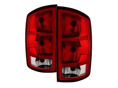 OEM Style Tail Lights; Chrome Housing; Red Clear Lens (02-06 RAM 1500)