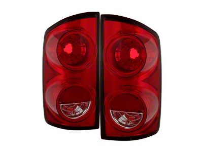 OEM Style Tail Lights; Chrome Housing; Red Clear Lens (07-08 RAM 1500)