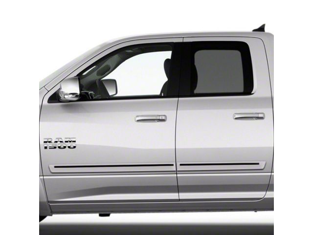 Painted Body Side Molding with Black Insert; Bright White (09-18 RAM 1500 Quad Cab)