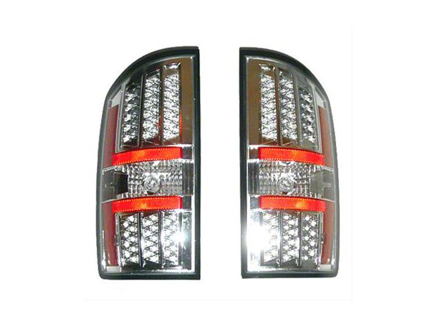 Performance LED Tail Lights; Chrome Housing; Red/Clear Lens (02-06 RAM 1500)