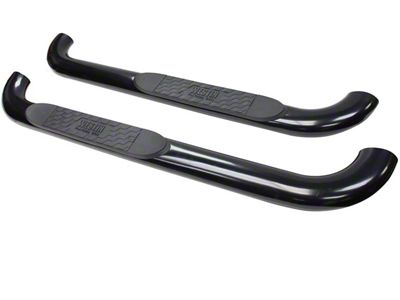 Platinum 4-Inch Oval Side Step Bars; Black (09-18 RAM 1500 Regular Cab)