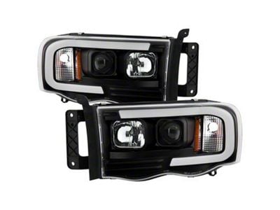 Platinum Series Headlights; Black Housing; Clear Lens (02-05 RAM 1500)