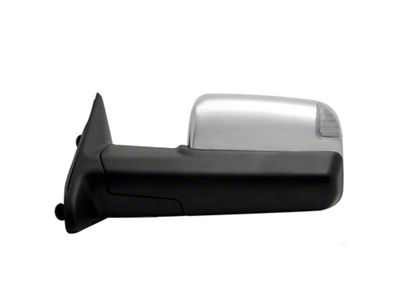 Powered Heated Manual Extended Mirrors with LED Turn Signal; Driver Side; Chrome (09-12 RAM 1500)