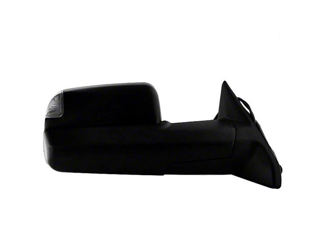 Powered Heated Manual Extended Mirrors with LED Turn Signal; Passenger Side; Black (09-12 RAM 1500)