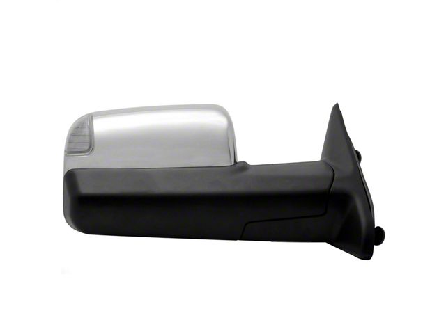 Powered Heated Manual Extended Mirrors with LED Turn Signal; Passenger Side; Chrome (09-12 RAM 1500)
