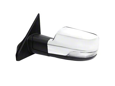 Powered Heated Manual Fold Mirror with BSD, Puddle Light and Turn Signal; Chrome; Driver Side (19-25 RAM 1500)