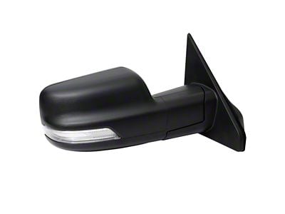 Powered Heated Manual Fold Mirror with BSD, Puddle Light and Turn Signal; Textured Black; Passenger Side (19-25 RAM 1500)