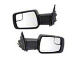 Powered Heated Manual Folding Mirrors; Textured Black (19-25 RAM 1500)