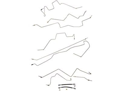 Pre-Bent Brake Line Kit; Stainless Steel (02-03 4WD RAM 1500 Quad Cab w/ 6.4-Foot Box & 2-Wheel ABS)