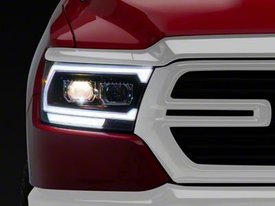 PRO-Series MK2 2500 Style Halogen Projector Headlights; Black Housing; Clear Lens (19-24 RAM 1500 w/ Factory Halogen Headlights)