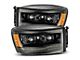 PRO-Series Projector Headlights; Alpha Black Housing; Clear Lens (06-08 RAM 1500)