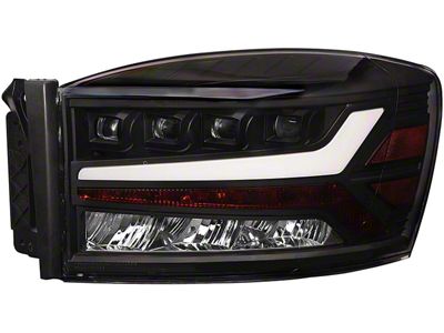 Quad-Pro LED Projector Headlights; Black Housing; Clear Lens (06-08 RAM 1500)