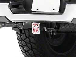 RAM Head Hitch Cover; Chrome/Red Fill (Universal; Some Adaptation May Be Required)