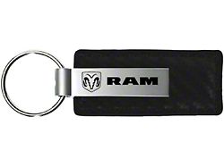 RAM Leather Key Fob; Black Carbon Fiber