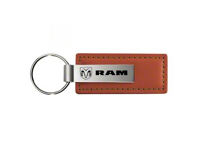 RAM Leather Key Fob; Brown