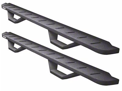 Go Rhino RB10 Running Boards with Drop Steps; Protective Bedliner Coating (19-24 RAM 1500 Quad Cab)