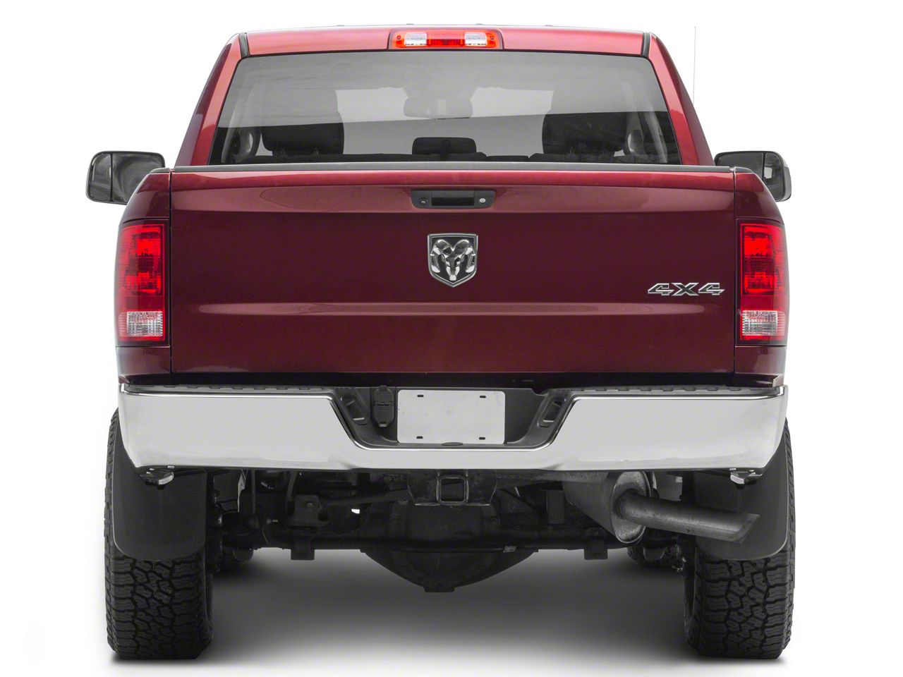 RAM 1500 Rear Bumper; Not Pre-Drilled for Backup Sensors; Chrome (09-18 ...